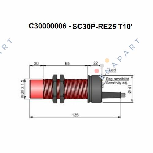 C30000006 / SC30P-RE25 T10 Capacitive sensor
