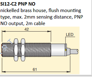 SI12-C2 PNP NO Inductive Proximity Sensor