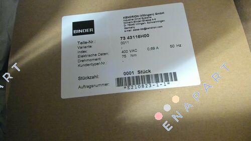 73 43116H00-0011 Three-phase brake
400 V; 50 HZ; 75 NM
Zollarifnr. 85052000