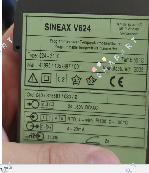 SINEAX V624 / 624-3110 Temperature transmitter