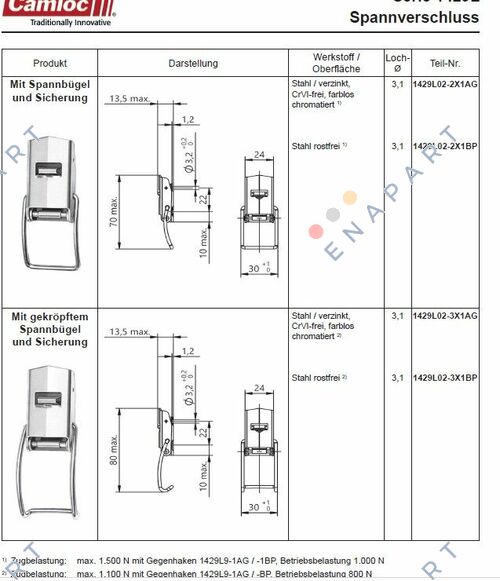 1429L02-3X1AG Tension lock