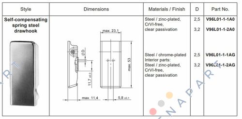 V96L01-1-1A0 Tension Latch with Concealed Base