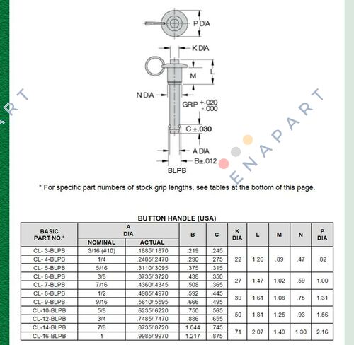 CL-5-BLPB-4.00 Ball-lock pin