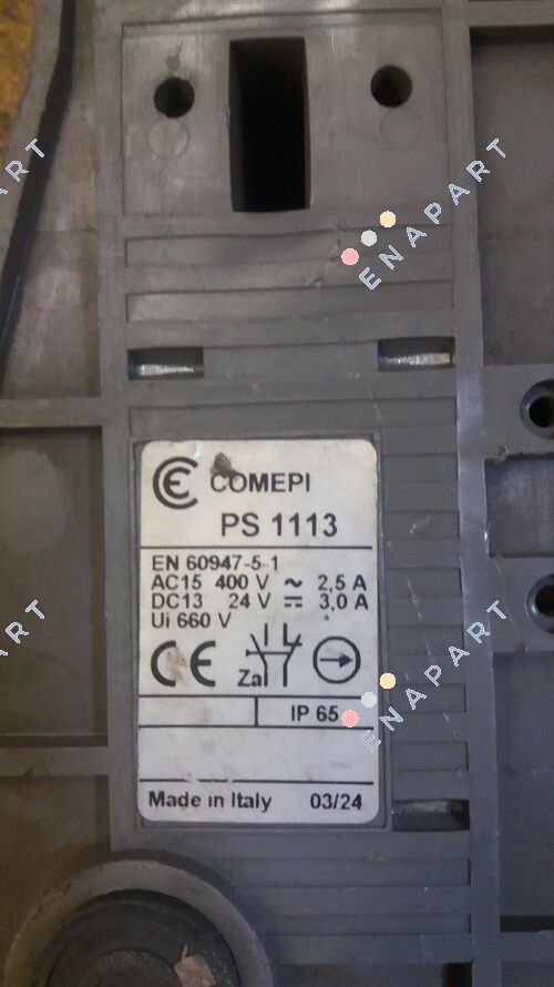 PS1113  Safety Limit Switch with Separate Actuator, IP65, Snap Action Contacts (1NO + 1NC), Positive Opening Operation