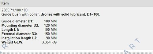 2085.71.100.100 Guide bush with collar,bronze with solid lubricant