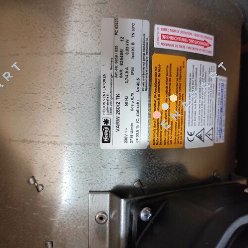VARW 280/2 TK (06659/035) High-Pressure In-Line Mixed-Flow Fan