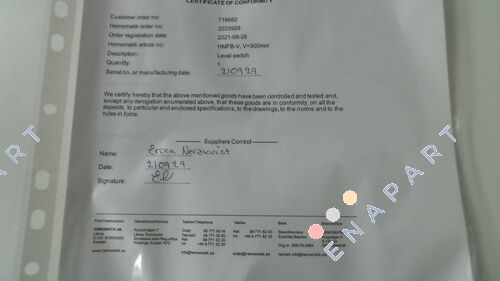 CERTIFICATE OF CONFORMITY  Certification Document