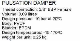 U001A01E1-PD  Pulsation Damper 