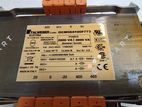 CTOCM064100F773 APPROVED SINGLE-PHASE ISOLATION TRANSFORMER