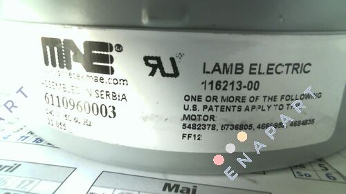 116213­-00 Vacuum motor