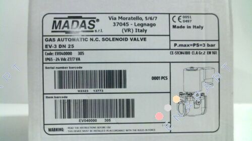EV-3, DN25 / EV040000 305 gas solenoid valve