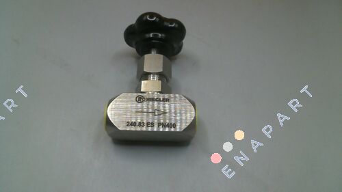 P/N: 103770, Type: 240.83 ES Needle valve, stainless steel 1.4571, G 3/8, DN 6, PN max. 400 bar