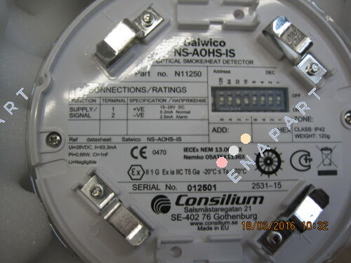 PN:N11250  AOHS-IS OPTICAL SMOKE DETECTOR