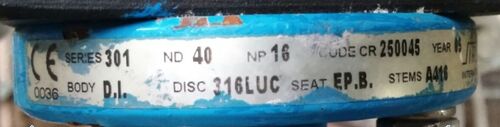 250045, ND40  Seal for valve