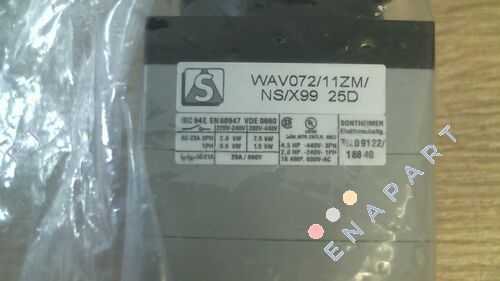Nr.: 10004125 Type: WAV072/11ZM/NS/X99 Special cam switch